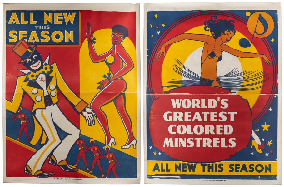  [MINSTRELS]. A pair of circus posters. Eureka Springs, AR: ...