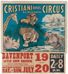  [CIRCUS]. Group of 6 American half-sheet posters. Circa 195...