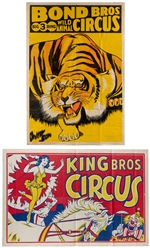  [CIRCUS]. Two one-sheet posters. Including: Bond Bros. 3 Ri...