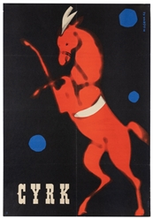  VARIOUS DESIGNERS. Group of 4 Polish circus posters. 1960s....