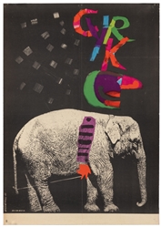  VARIOUS DESIGNERS. Group of 4 Polish circus posters. 1960s....