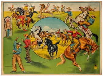  Wild West Show German Poster. Berlin: Beigat, early twentie...