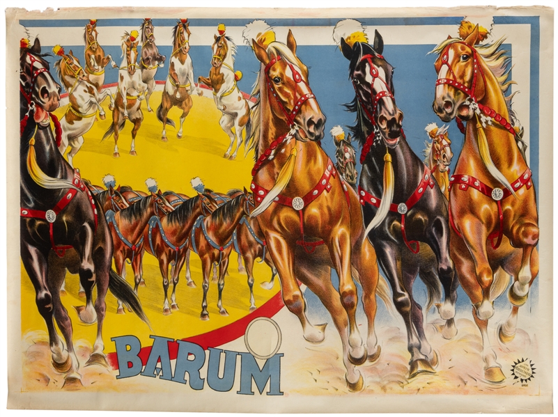  Circus Barum Equestrian Act Poster. Hamburg: Adolph Friedla...