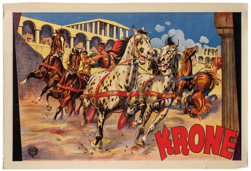  Circus Krone Equestrian Act Poster. Hamburg: Adolph Friedla...