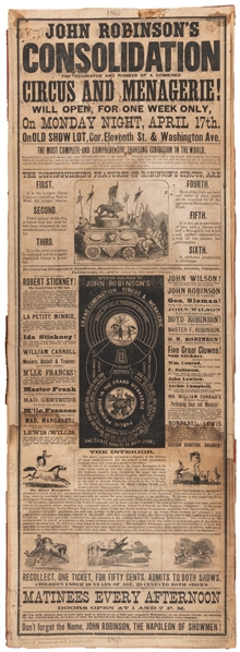  John Robinsons Consolidation / Circus and Menagerie! Misso...