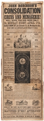  John Robinson's Consolidation / Circus and Menagerie! Misso...