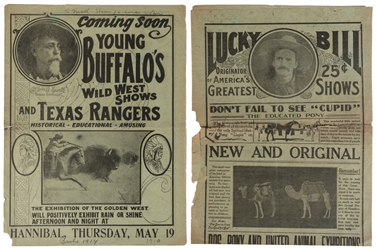  Pair of Wild West Show heralds. Circa 1910. Includes: Young...
