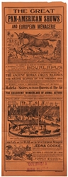  Great Pan-American Shows and European Menagerie. Two circus...