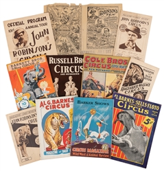  Collection of 29 American circus programs, couriers, and a ...