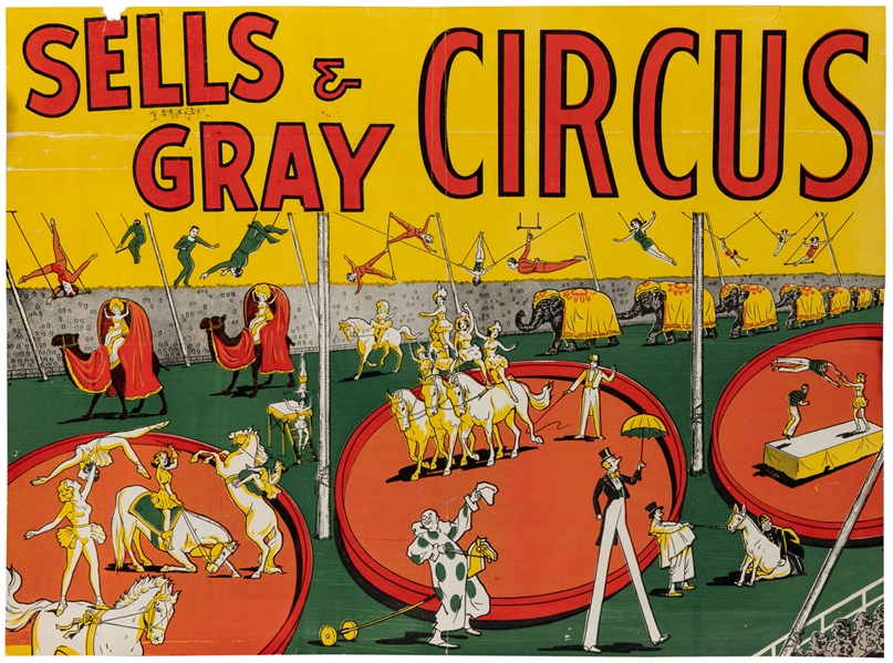  Group of 12 circus posters, prints, and ephemera. Including...