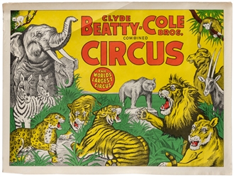  Clyde Beatty- Cole Bros. Combined Circus / The World's Larg...