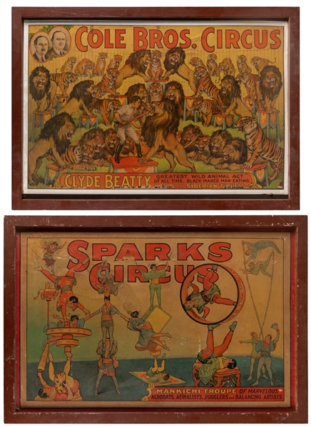  Pair of Cole Bros. and Sparks Bros. Circus posters. Includi...
