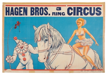  Group of 10 American circus posters. Circa 1950s/60s. Ten c...