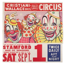  Group of 10 American circus posters. Circa 1950s/60s. Ten c...
