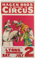  Twelve American circus posters. Twelve color offset and blo...