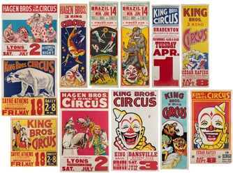  Twelve American circus posters. Twelve color offset and blo...