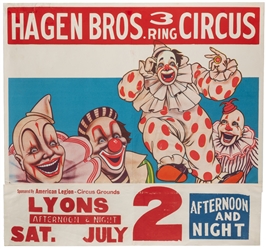  Twelve American circus posters. Twelve color offset and blo...