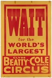  Clyde Beatty and Cole Bros Circus. Group of 10 posters. Ame...