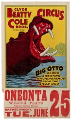  Clyde Beatty and Cole Bros Circus. Group of 10 posters. Ame...