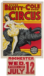  Clyde Beatty and Cole Bros Circus. Group of 10 posters. Ame...