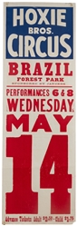  Hoxie Bros. Circus. Group of 10 posters. Circa 1950s/60s. C...