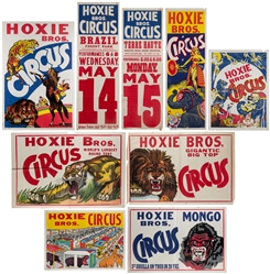  Hoxie Bros. Circus. Group of 10 posters. Circa 1950s/60s. C...