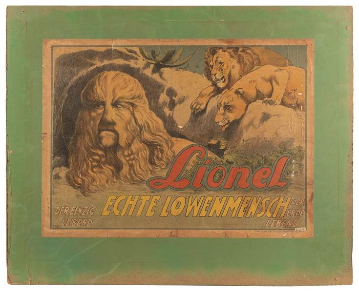  Lionel der Einzig Echte Löwenmensch der Erde. Hamburg: Adol...