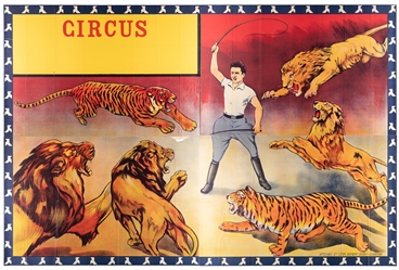  Big Cat Tamer Circus Stock Poster. Courtrai: Léon Beyaert-S...