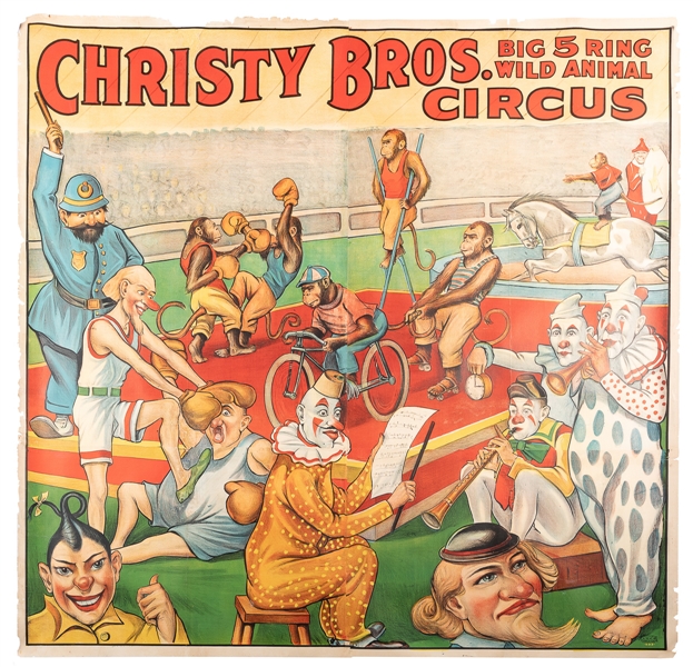  Christy Bros. Big 5 Ring Wild Animal Circus. Billboard-size...