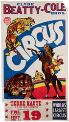  Clyde Beatty and Cole Bros. Circus Posters. Group of 15 pos...