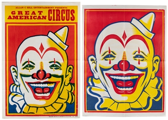  Two Circus Clown Posters. Cincinnati: Enquirer Printing, ca...