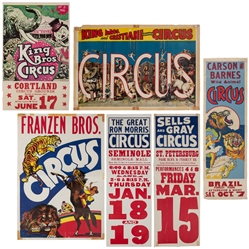  Ten Assorted Circus Posters. V.p., ca. mid-20th century. Ci...