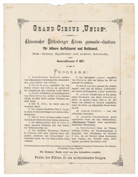  Trio of Circus Ephemera. Including: Grand Circus “Union Fl...