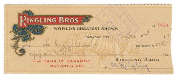  [RINGLING BROS.] Trio of items. Including: an Otto Ringling...