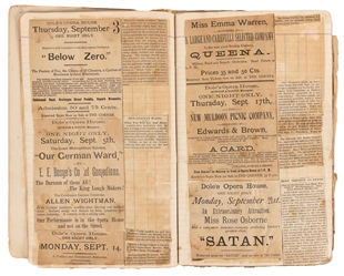  Scrapbook of 19th century circus and theatrical ephemera. M...