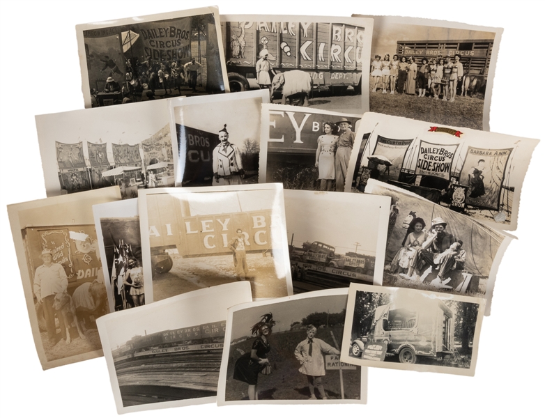  [DAILEY BROS. CIRCUS]. Large Group of Nearly 200 Snapshots ...