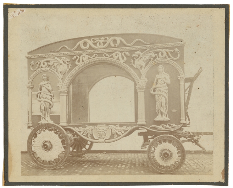  Four circus cabinet and mounted photographs. Including a la...