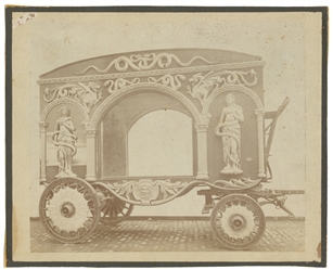  Four circus cabinet and mounted photographs. Including a la...