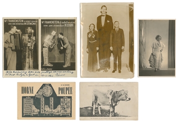  [SIDESHOWS]. Group of Nearly 20 Photographs, Postcards, Rea...