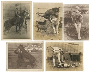 STARK, Mabel. Group of Five Photographs. Set of photographs...