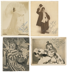  [CIRCUS]. Four signed circus photographs. Inscribed and sig...