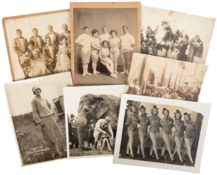  [CIRCUS]. Group of 19 large photographs. American, ca. 1900...