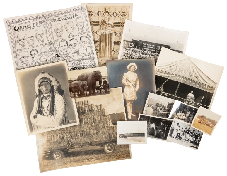  Group of assorted circus photographs. American, ca. 1930s-5...