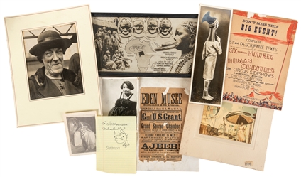  [SIDESHOW]. Group of photos and ephemera. Late 19th-mid-20t...