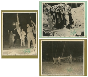 KELLY, Emmett. Eight photographs, three signed by Kelly. Ci...