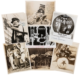  [CIRCUS AUTOGRAPHS]. Group of 8 signed items. Including: an...