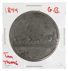  An 1844 Tom Thumb Medal. Brimingham: Allen & Moore. 1 ½" di...