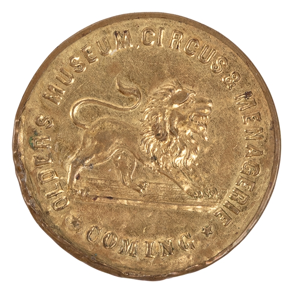  Olders Museum, Circus & Menagerie Coming Pocket Mirror. 19...