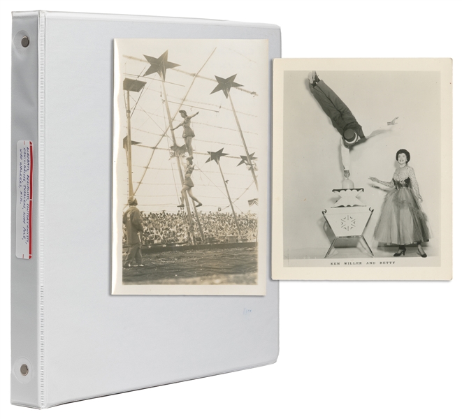  Collection of 70 photographs of circus performers. Early 20...