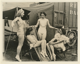  Album of circus performers and personnel photographs. Appro...